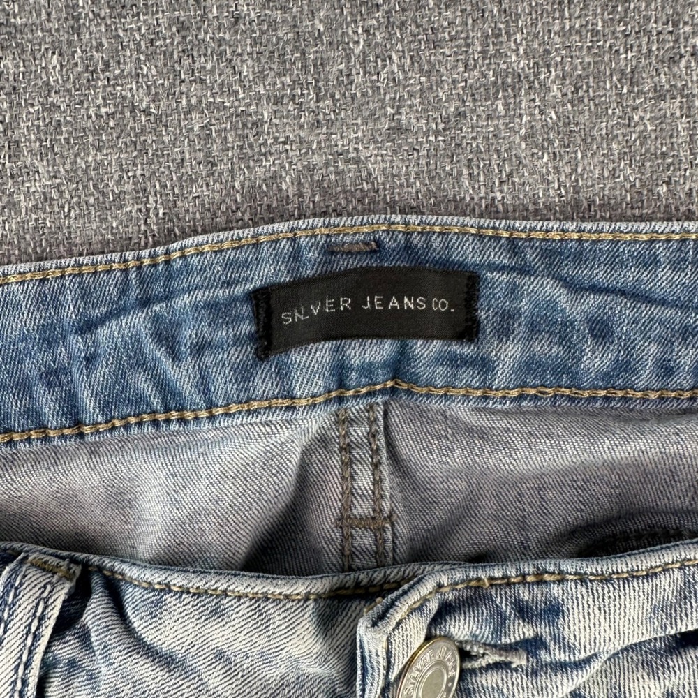 Silver Jeans Co. Jeans Womens 28/29 Boyfriend Light Blue Distressed L27170SJL190 - Picture 4 of 12